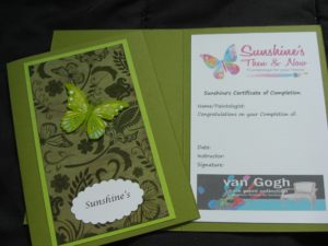 Sunshine's Certificate holders